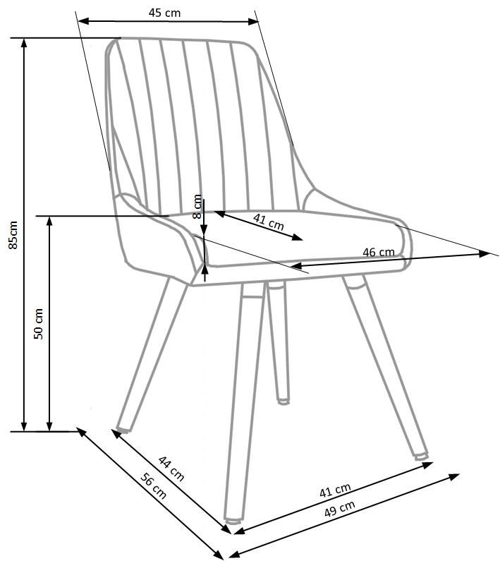 k284 krzeslo jasny popiel (1p=2szt)