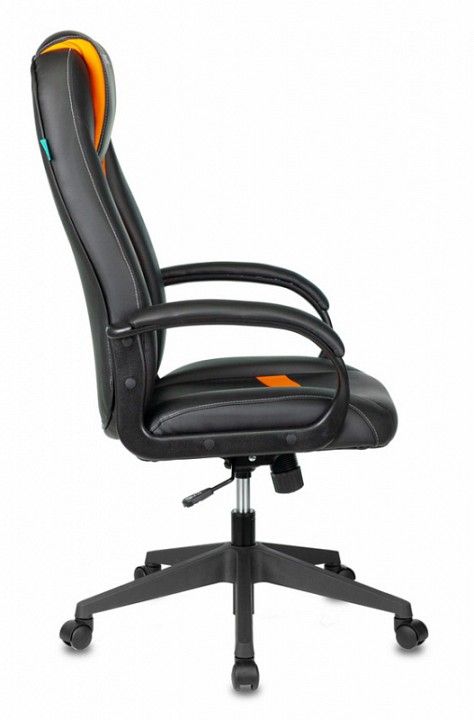 кресло игровое zombie viking-8n черный/оранжевый искусственная кожа крестовина пластик