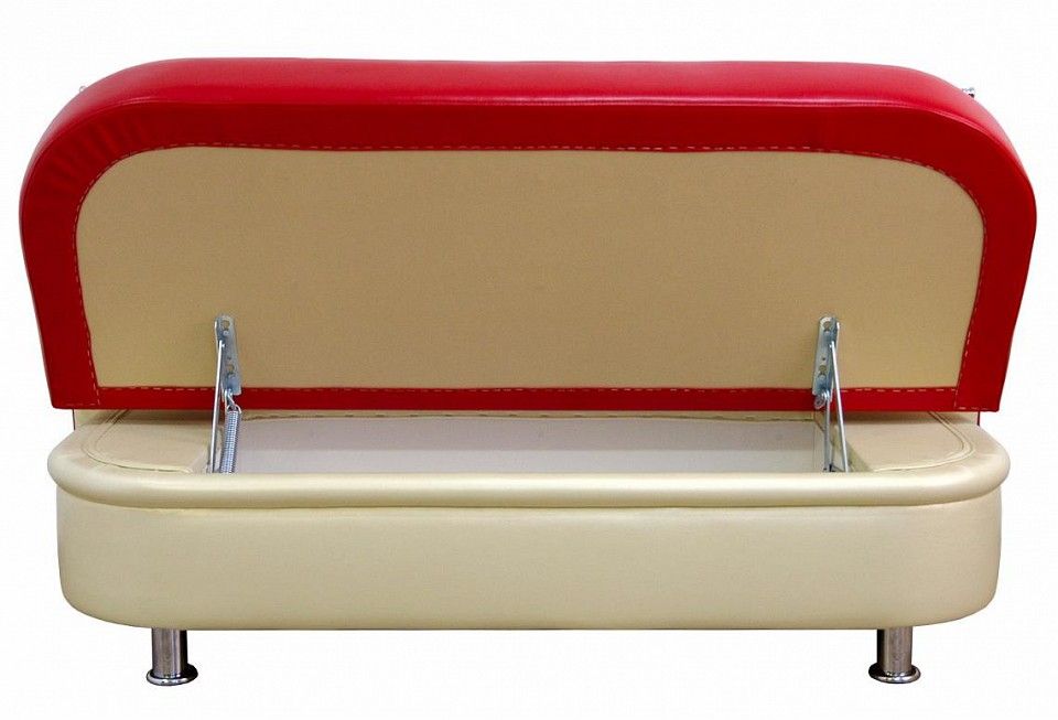 диван кухонный метро с ящиком для хранения дм05 (экокожа, красный) 150/85/55