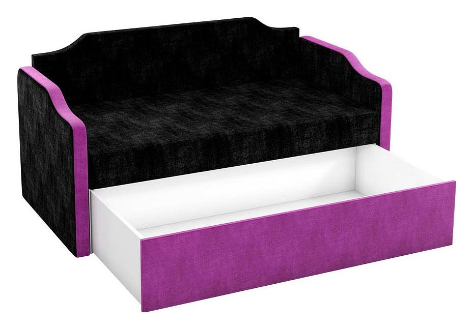 детский диван дороти, вельвет черный фиолетовый ()