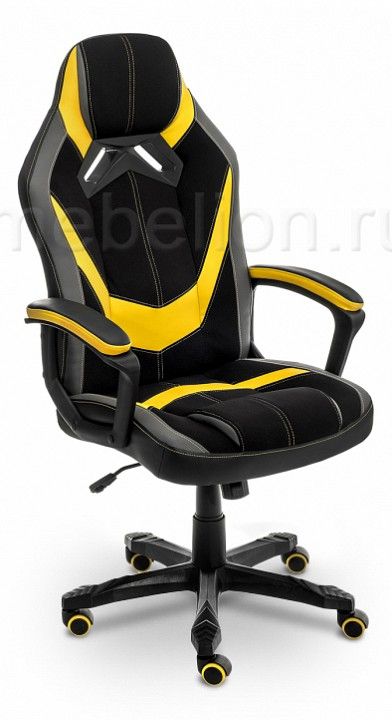 компьютерное кресло bens серое/черное/желтое