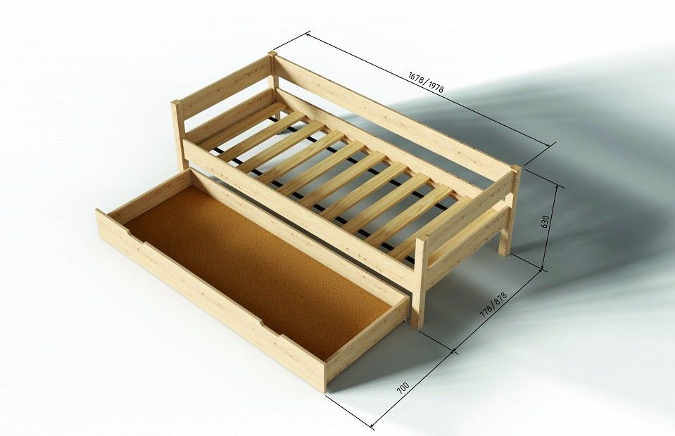 кровать алекса lak (80x190) сосна натуральная