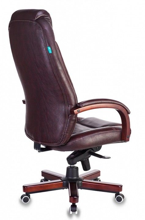 кресло руководителя бюрократ t-9923walnut/brown коричневый кожа крестовина дерево