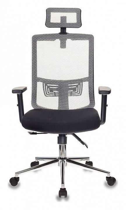 кресло руководителя бюрократ mc-w612-h/gr/grafit серый bm-10 сиденье серый bahama сетка/ткань крестовина хром (пластик белый)