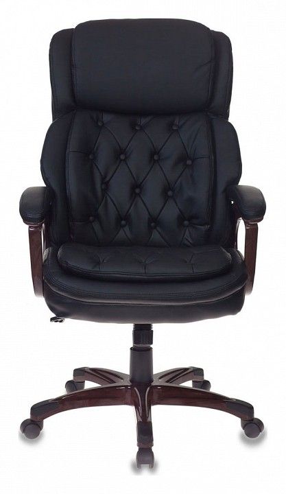 кресло руководителя бюрократ t-9918/black черный рец.кожа/кожзам