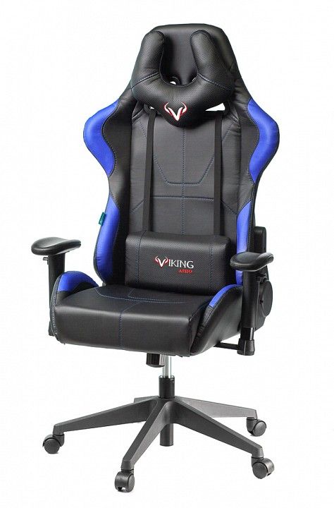 кресло игровое zombie viking 5 aero черный/синий искусственная кожа с подголов. крестовина пластик