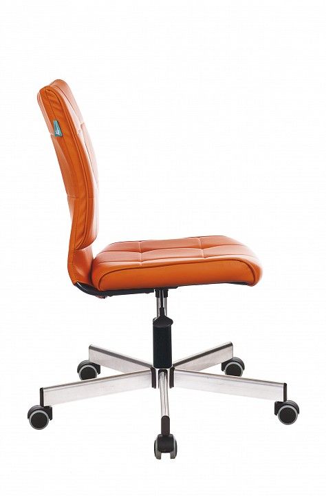 кресло бюрократ ch-330m/or-20 без подлокотников оранжевый искусственная кожа крестовина металл под хром