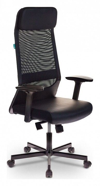 кресло руководителя бюрократ t-995/black черный tw-01 искусственная кожа крестовина металл