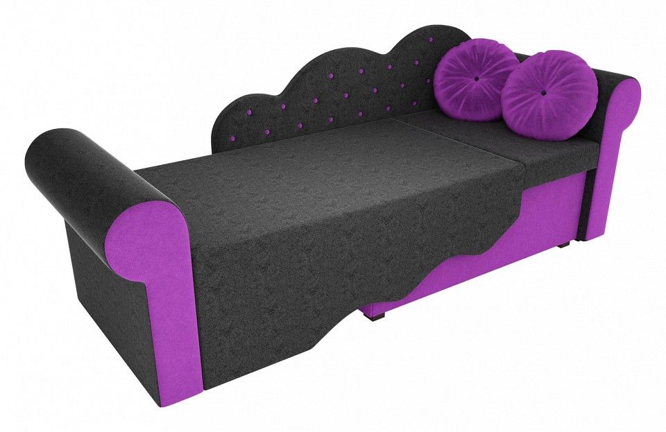 детская кровать тедди-2,вельвет черный  фиолетовый