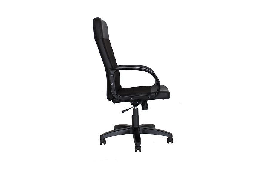 кресло сти-кр58 тг пласт с11(ткань черная)/эко1(экокожа черная)
