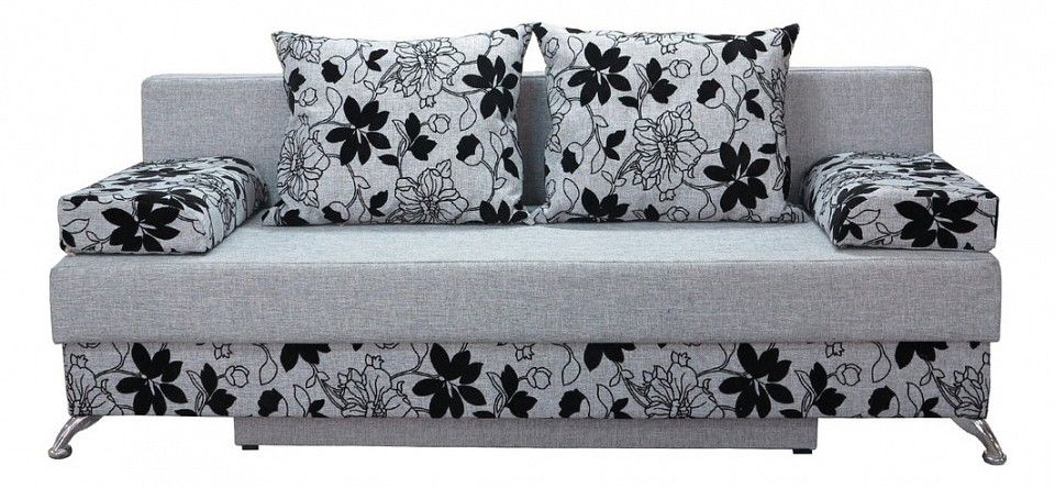 диван еврокнижка шарм-дизайн евро лайт шенилл серый цветы