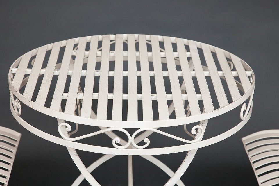 комплект (стол + 2 стула) secret de maison palladio (mod. pl08-8668/8669) металл, стол: 70х74,5см, стул: 45х40,5х94см, белый антик (antique