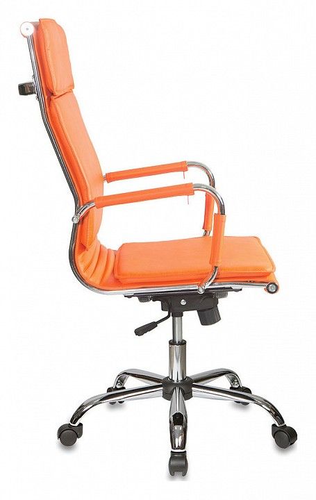 кресло руководителя бюрократ ch-993/orange оранжевый искусственная кожа крестовина хромированная ()