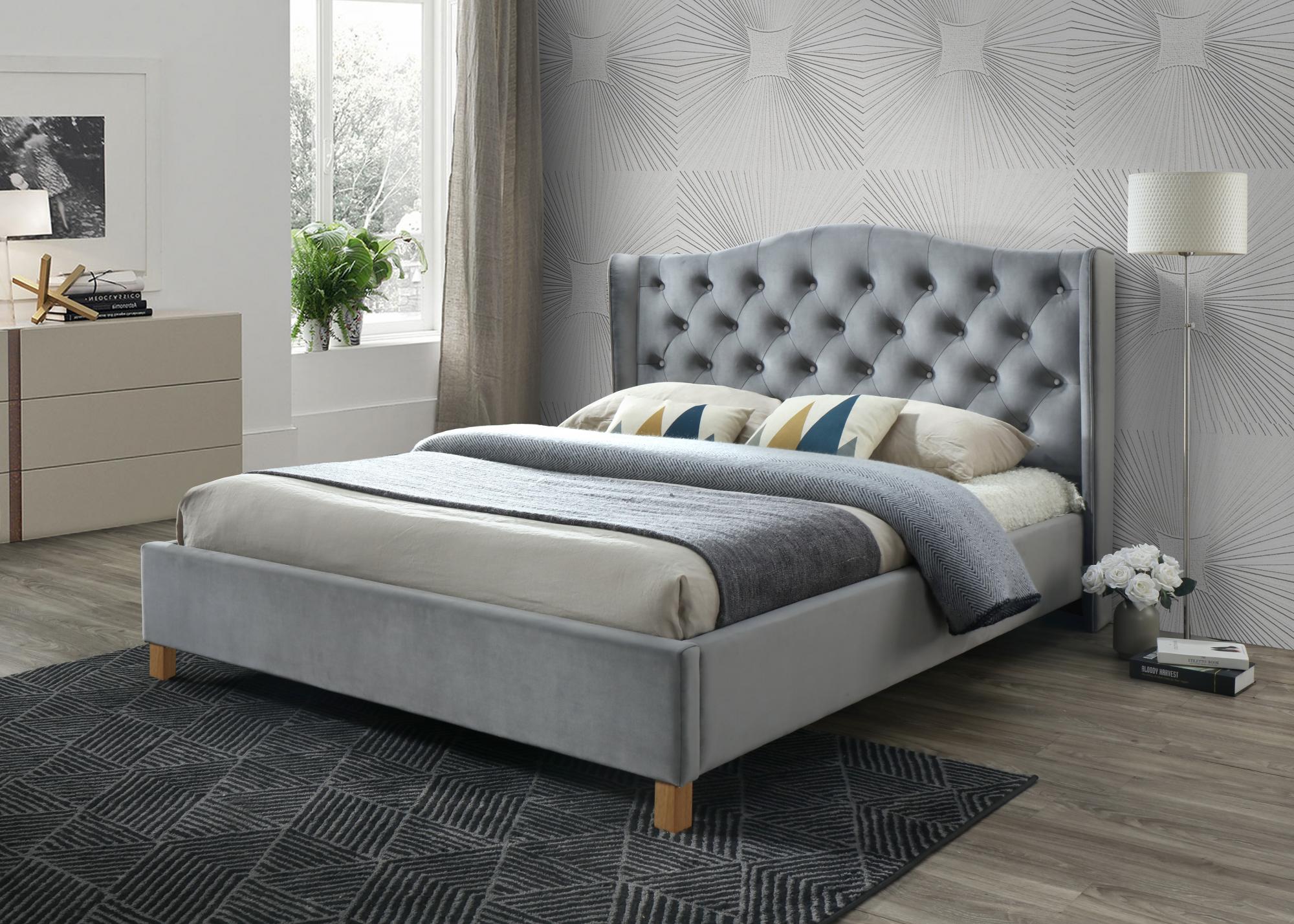 кровать signal aspen velvet 160x200, серый