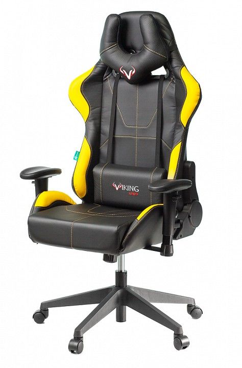 кресло игровое zombie viking 5 aero черный/желтый искусственная кожа с подголов. крестовина пластик