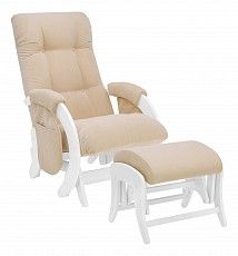 Комплект, Кресло для кормления и укачивания     Milli Smile (С карманами) Молочный дуб, ткань Verona Vanilla
