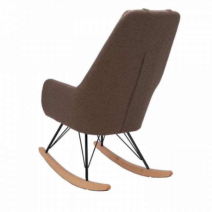 кресло-качалка leset moris металл: черный, деревянные пользья: натуральный, ткань: kr908-17 серый